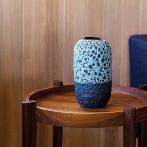 Modern Ceramic Two-Tone Lava Capsule Vase