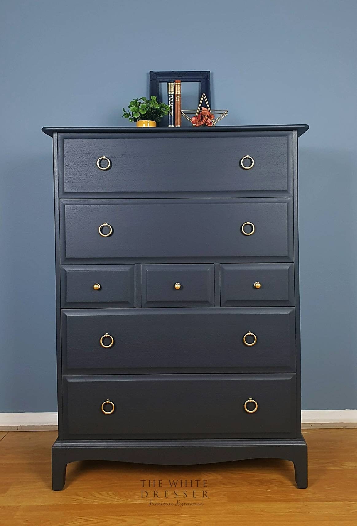 Stag Minstrel Vintage Chest Of Drawers Retro Blue Etsy