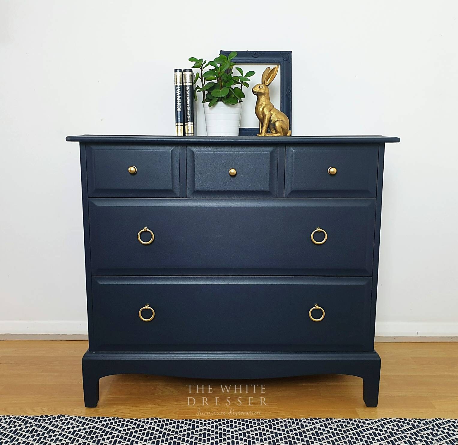 Stag Minstrel Chest Of Drawers Blue Drawers Etsy