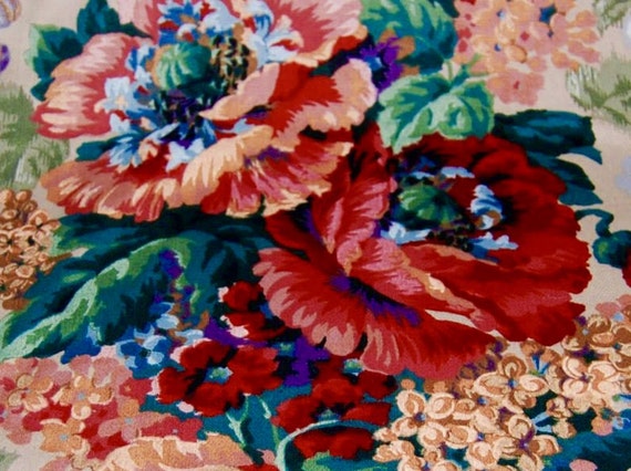 Designer Cotton Fabric - Rare Cotton - Light Upholstery Fabric - Cushion - Curtains - Vintage Home - Retro - Craft Cotton -
