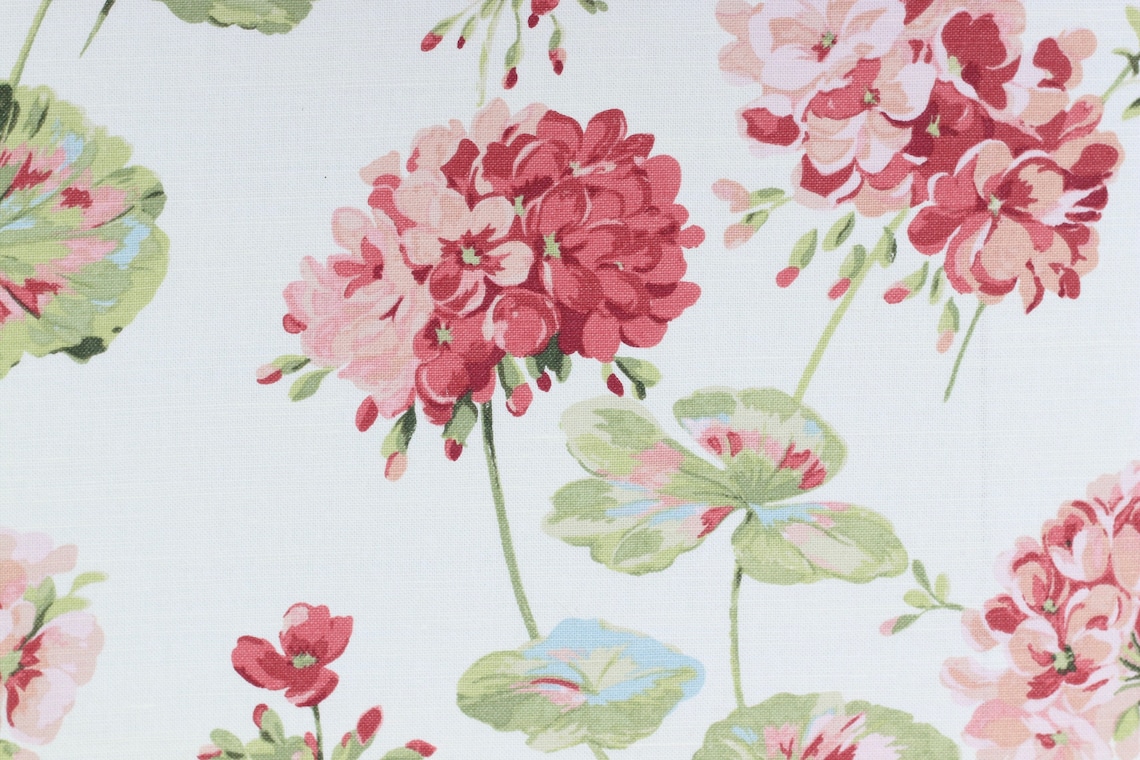 Laura Ashley Cranberry Geraniums curtain and light upholstery Etsy