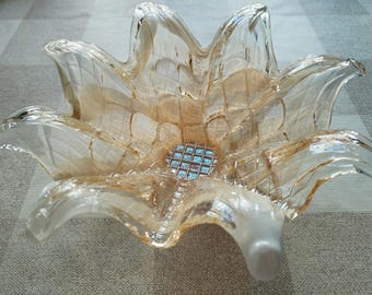 Marino iridescent beautiful handmade glass dish