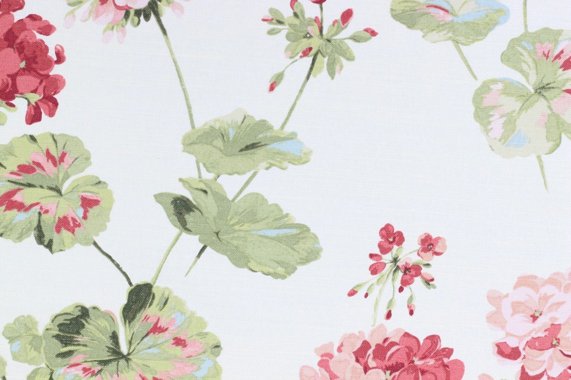 Laura Ashley Cranberry Geraniums curtain and light upholstery Etsy