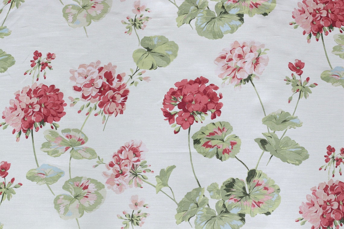 Laura Ashley Cranberry Geraniums curtain and light upholstery Etsy