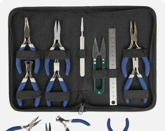 Jewellery Making Tool Kit, Full Set of Blue Pliers, Full Craft Plier Set, Jewellery Make Tool Kit, Jewellery Making Pliers and Tool Set