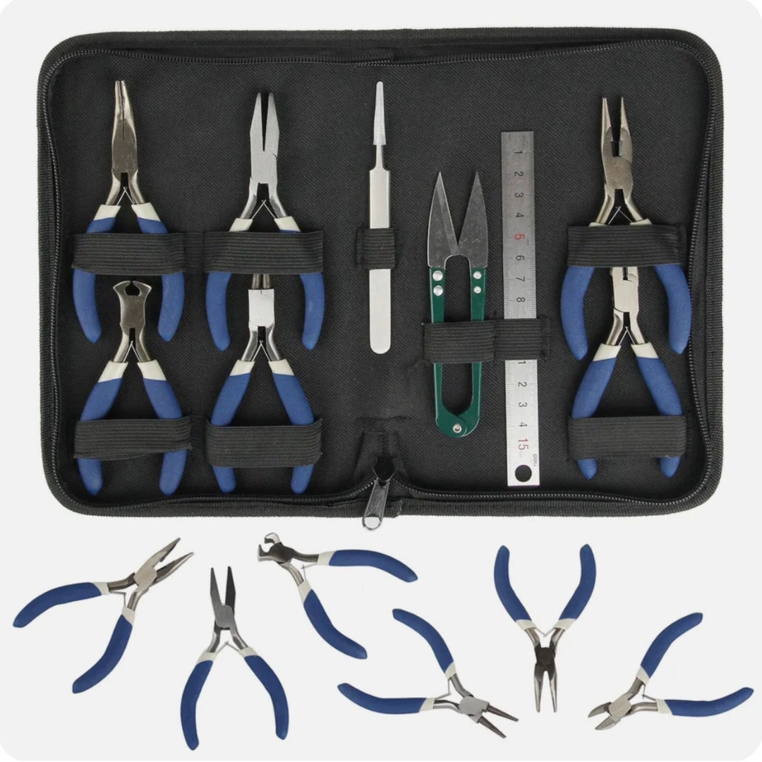 Jewellery Making Tool Kit, Full Set of Blue Pliers, Full Craft Plier