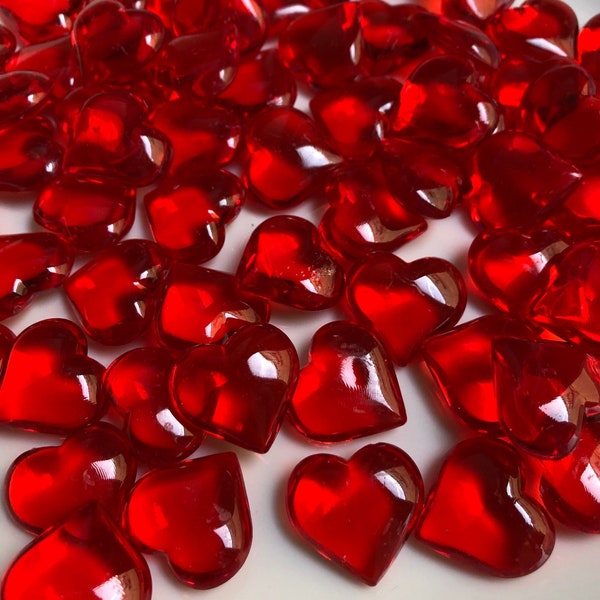 Christmas confetti 100 Red Hearts Acrylic/Plastic 23mm Wedding Party Event Banquet Birthday Decoration Crystals Gem Table Scatters