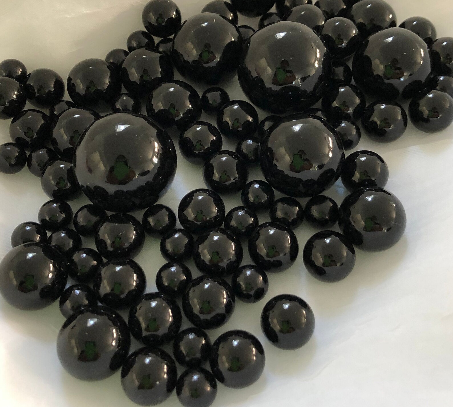 100 Black Pearls Use for Floating Vase Filler Pearls Centerpiece Decor