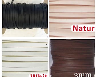 Cordón de cuero elaborado con piel de canguro australiano curtida vegetalmente.