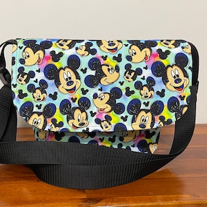 Mickey Mouse canvas bag, Disney crossbody bag, messenger bag.