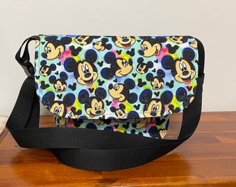 Mickey Mouse Canvas Crossbody Bag, Disney Messenger Bag