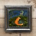 Print from my original artwork. Night painting. Giclee Print. Illustration. Fairytale art. Moon Fox art. Crescent . Woodland art.  Painting 
