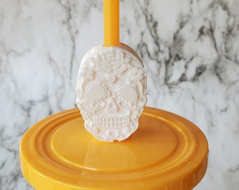 Sugar Skull Straw Topper