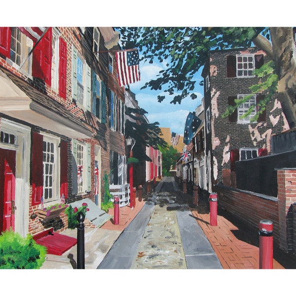 Elfreths Alley Philadelphia Print - UNFRAMED