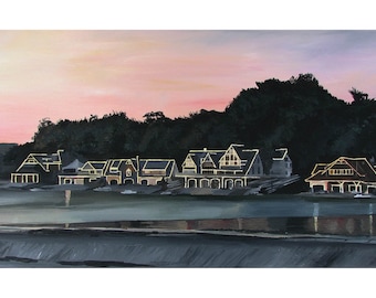 Philadelphia Boathouse Row Print - UNFRAMED