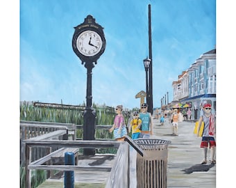 Bethany Beach Boardwalk & Clock - PRINT - UNFRAMED