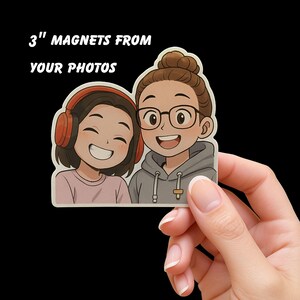 Custom Portrait Magnet | Pet Magnet | Personalized Fridge Magnet | Your Photo as a Magnet | Chibi, Cartoon, or Caricature | Custom Magnet