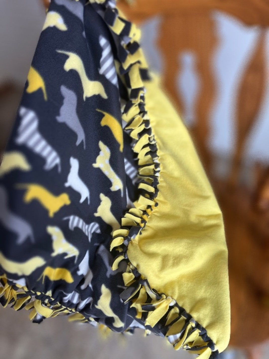 Fleece Tie No Sew Blanket Pet Dog Cat Lover Wheelchair Lap Blanket