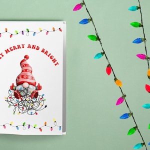Printable Gnome Card | Christmas Gnomes | Holiday Gnomes | Festive Gnomes | Instant Digital Download | Gnome Christmas Card | Cute Gnomes