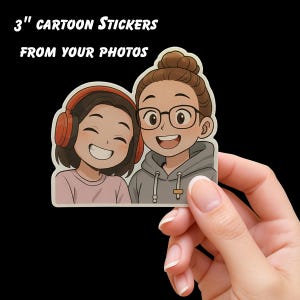 Custom Portrait Sticker | Pet Sticker | Personalized Sticker | Your Photo as a Sticker | Chibi, Cartoon, or Caricature | Custom Sticker
