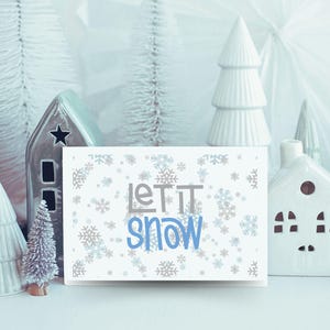 Printable Christmas Card | Digital Christmas Card | Instant Download Holiday Card | Holiday Greeting Card | Blue and Silver Christmas Card
