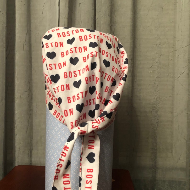 Boston scrub hat surgical scrub hat nurses scrub hat Boston hearts scrub hat Massachusetts