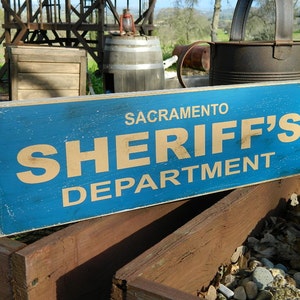 Distressed Primitive Country Wood Sign - Your custom Name Sheriff&#39;s Department