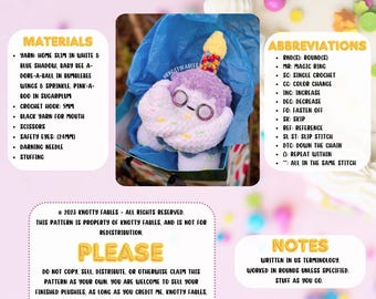 Crumble the Birthday Monster Crochet Pattern (Digital PDF)