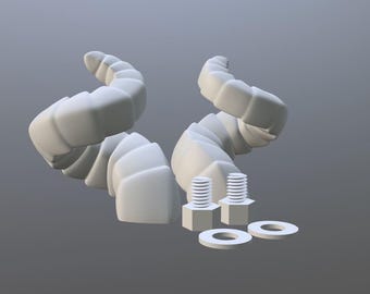 Cornes de bélier imprimables en 3D : accessoire de poupée en crochet, en tricot et en peluche (fichier OBJ)