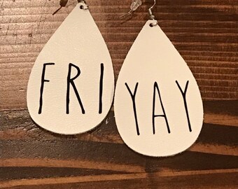 Pendientes FRI YAY/FRIYAY/pendientes colgantes/pendientes de lágrima/pendientes de cuero sintético/pendientes caprichosos
