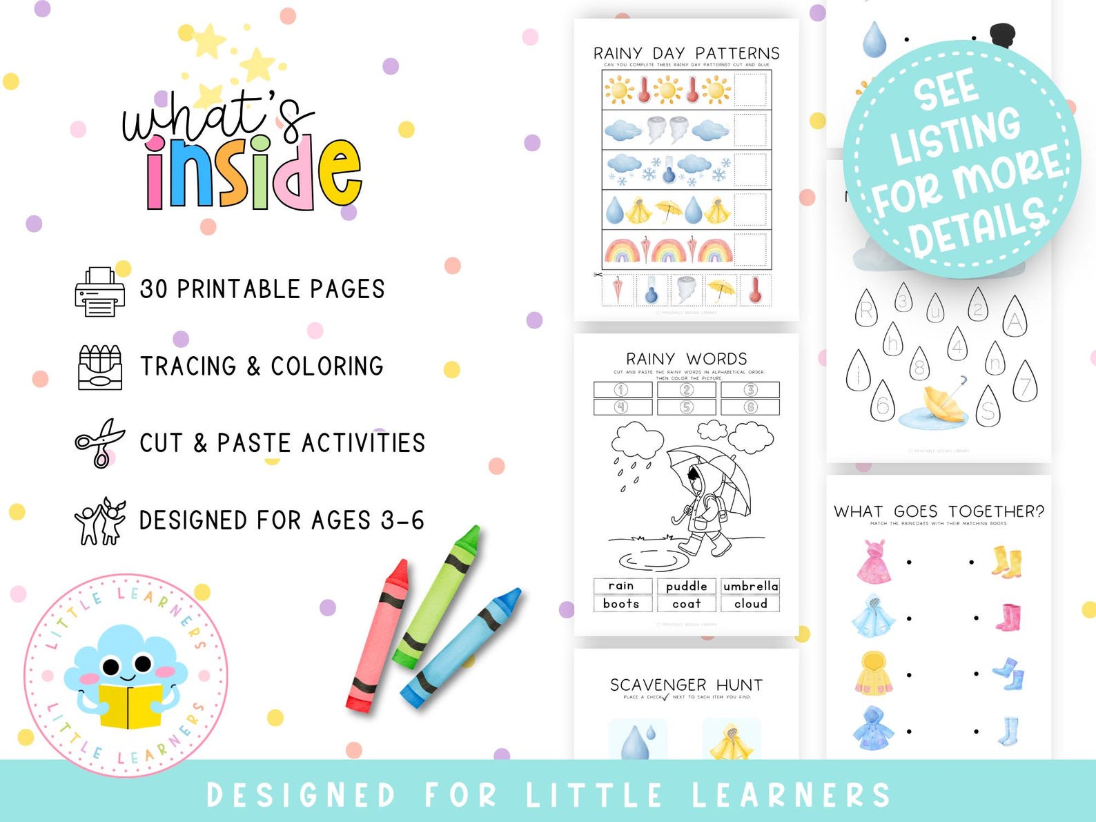 Rainy Day Preschool Learning Activities | Math, Literacy & Science ...