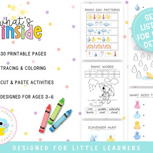 Rainy Day Preschool Learning Activities | Math, Literacy & Science ...