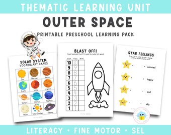 Outer Space Preschool Activities | Math, Literacy, Science & SEL Printables (Instant Download)