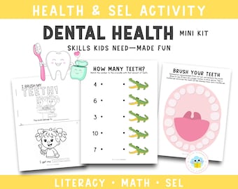 Dental Health Preschool Learning Activities | Teeth Brushing Activity Packet (Instant Download)