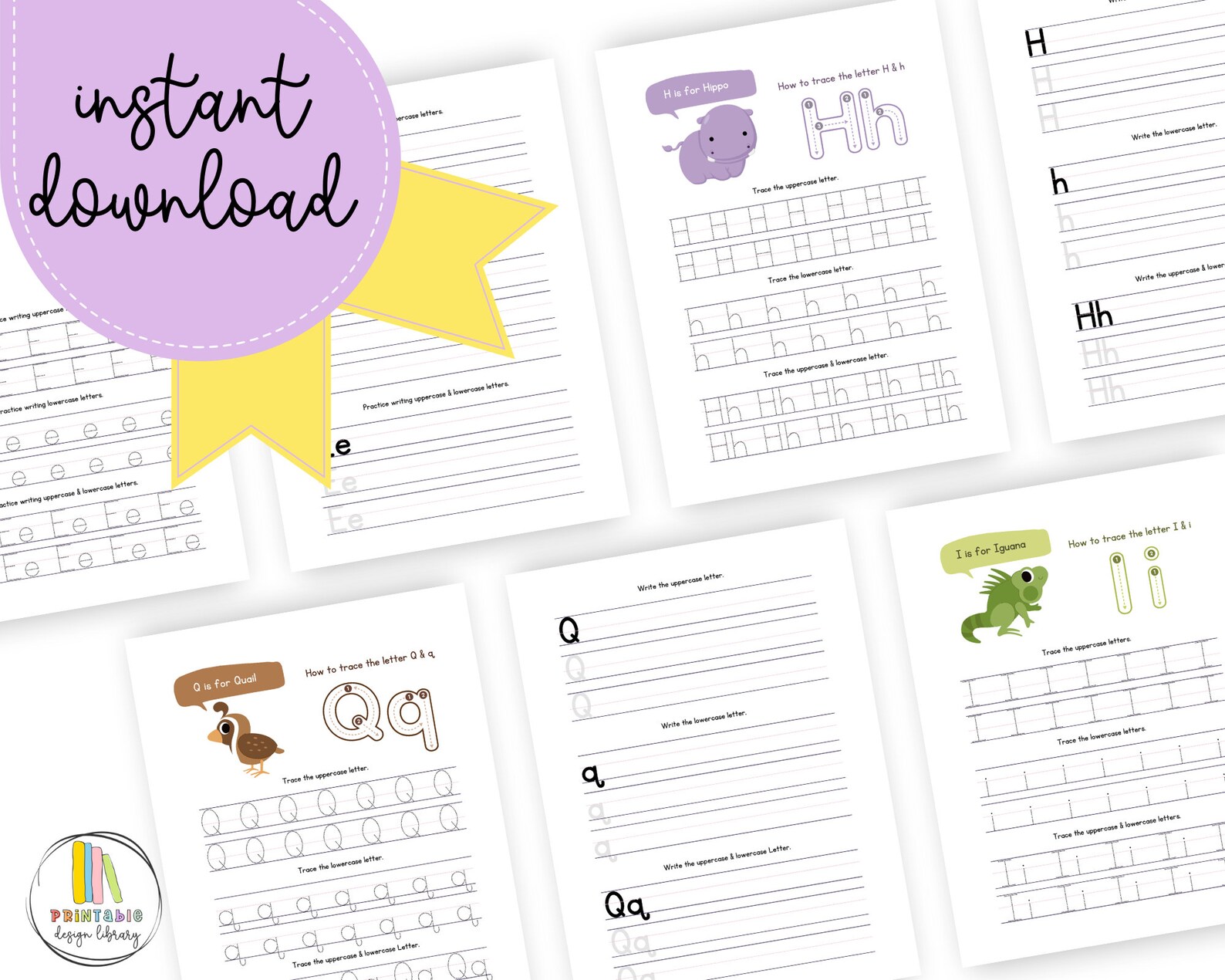 Printable Animal ABC Tracing Practice Sheets Preschool Worksheets ...