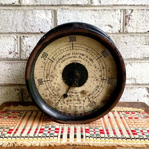 Vintage Westinghouse Wattmeter | Large Watt Meter Gauge | Distressed Kilowatt Meter | Antique Voltage Meter | Rustic Voltage Gauge