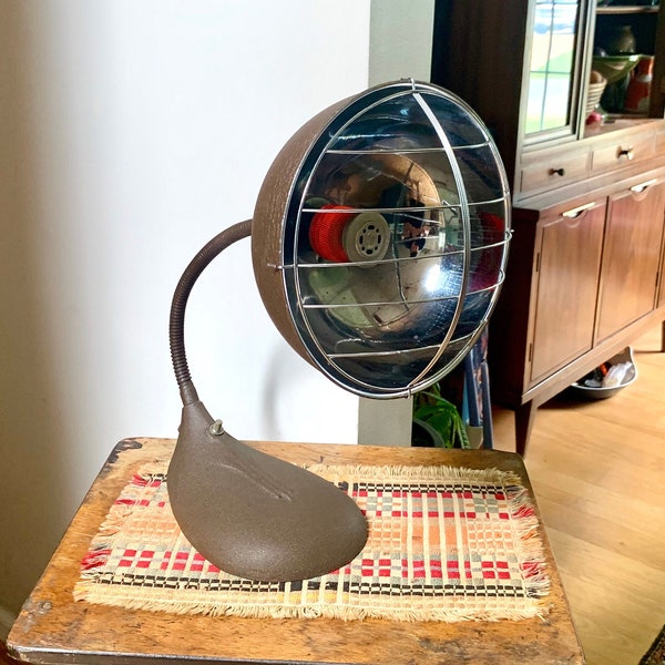 Vintage Knapp Monarch Space Heater | Art Decor Heater Lamp | Lamp Heater | Coil Heater | Gooseneck Space Heater