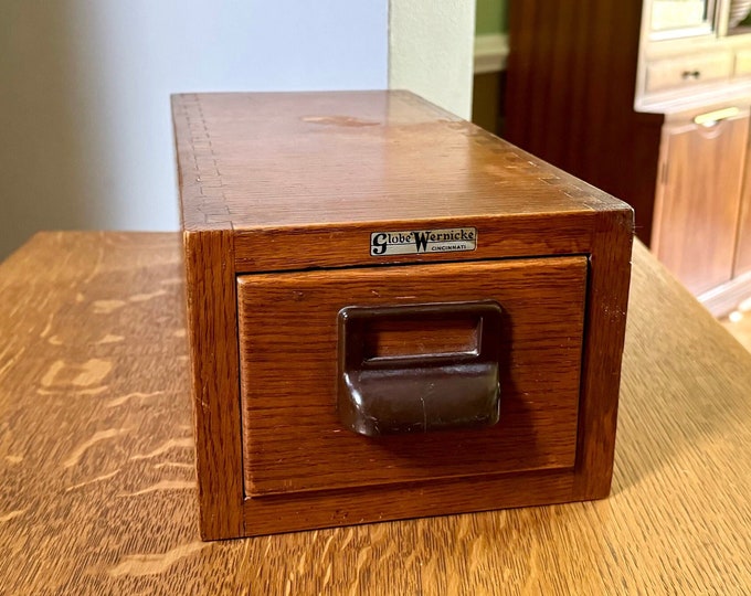 Vintage Wooden Globe Wernicke Card Catalog Wood Card Dovetail Catalog