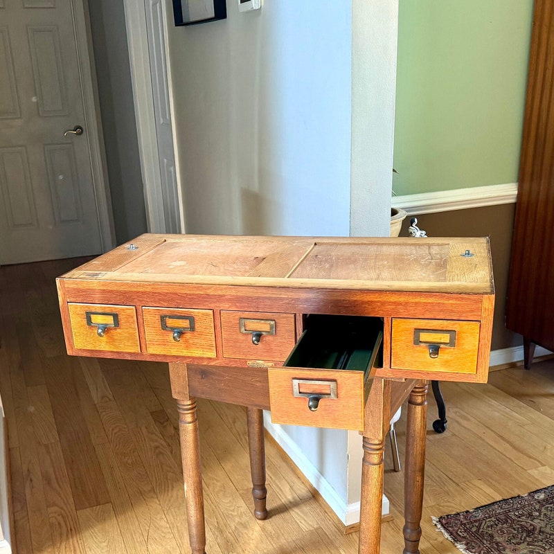 Card Catalog Table Etsy
