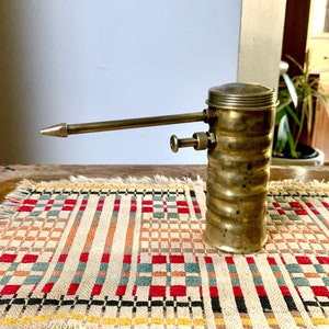 Vintage Early Brass Eagle 66 Oil Can | Brass Eagle 66 Oiler Can | Finger Pump Oil Can | Distressed Brass Oil Pump Can | Industrial Oil Can