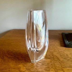 Vintage Baccarat Crystal Bouton-D'or Bud Vase | Crystal Triangular French Vase | 6" Baccarat Bud Vase | Baccarat Crystal Flower Vase