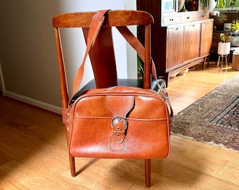 Vintage Brown Marbled Vinyl Shoulder Bag | Vinyl Shoulder Bag | Vintage Faux Leather Shoulder Bag | Brown Weekender | Crossbody Bag