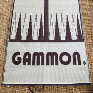 Vintage Mr. Mat Backgammon Floor Mat | Mat Gammon Wall Hanging | Game Roof Decor | Back Gammon Mat | Woven Plastic Mat | Backgammon Rug