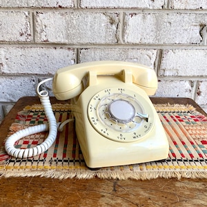 Vintage Cream Rotary Phone | Western Electric Bell System Rotary Phone | Cream Colored Rotary Phone | Art Deco Rotary Telephone| Movie Prop