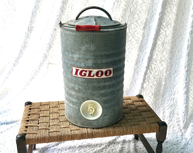 Vintage Igloo Metal Water Cooler 3 Gallon Galvanized Water Dispenser