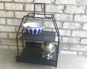 Vintage Eames Style Metal Stand Mid Century Telephone Stand Mid Century Modern Wire Stand Black Wire Stand Two Tiered Plant Stand
