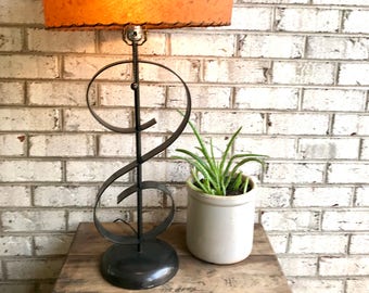 Vintage Mid Century Metal Lamp | Large Metal Lamp | Art Deco Night Stand Lamp | Money Sign Lamp |