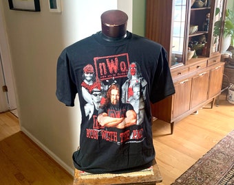 WCW、T シャツ、テレビクルーのシャツ!本物のヴィンテージ 1996