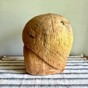 Antique Balsa Millinery Hat Block | Balsa Hat Form | Wood Block Hat Form | Wood Hat Last | Hat Form Stretcher | Millinery Hat Block Tool