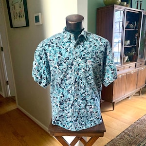 Vintage Vision Street Wear Button Up Shirt | 90&#39;s Vision Street Wear Short Sleeve Button Down Shirt | XL Made In USA Skate, Surf Wear